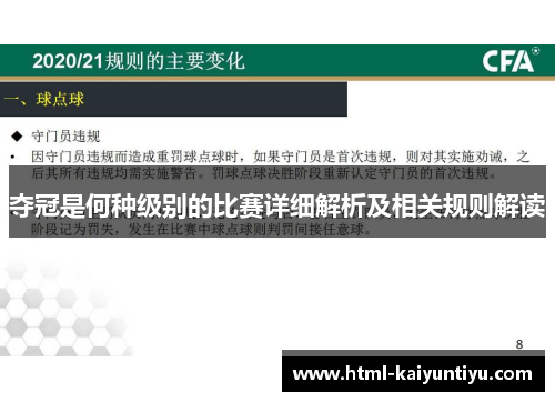 夺冠是何种级别的比赛详细解析及相关规则解读